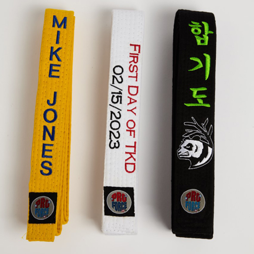 Custom Karate Belt Embroidery | Name, Logo, Design | AWMA