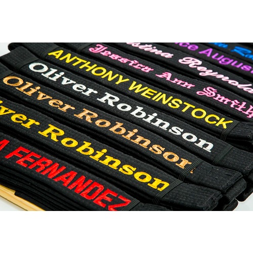 Embroidered Custom Black Belt